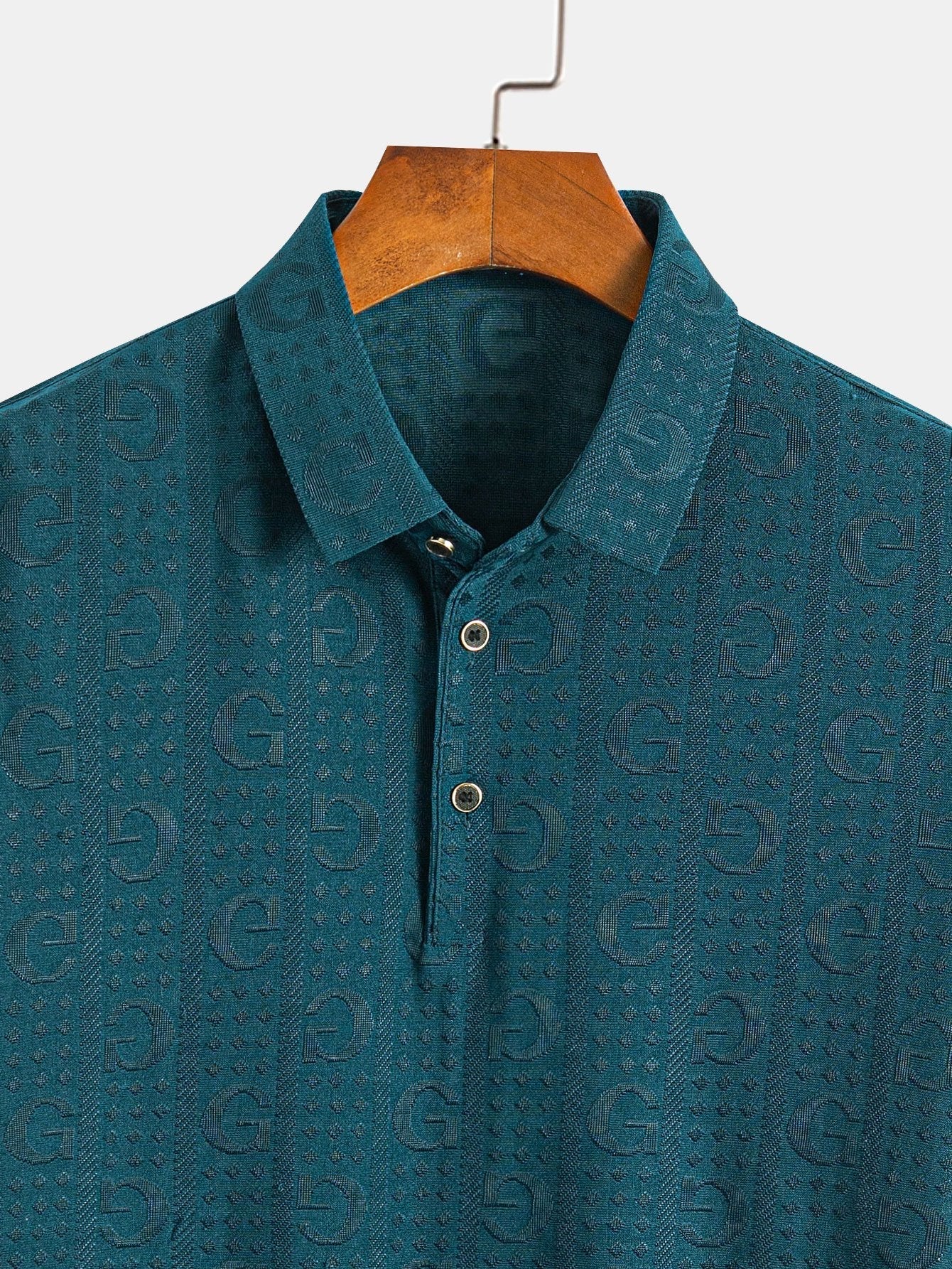 Cornelio® | Short Sleeve Knitted Letter Textured Polo