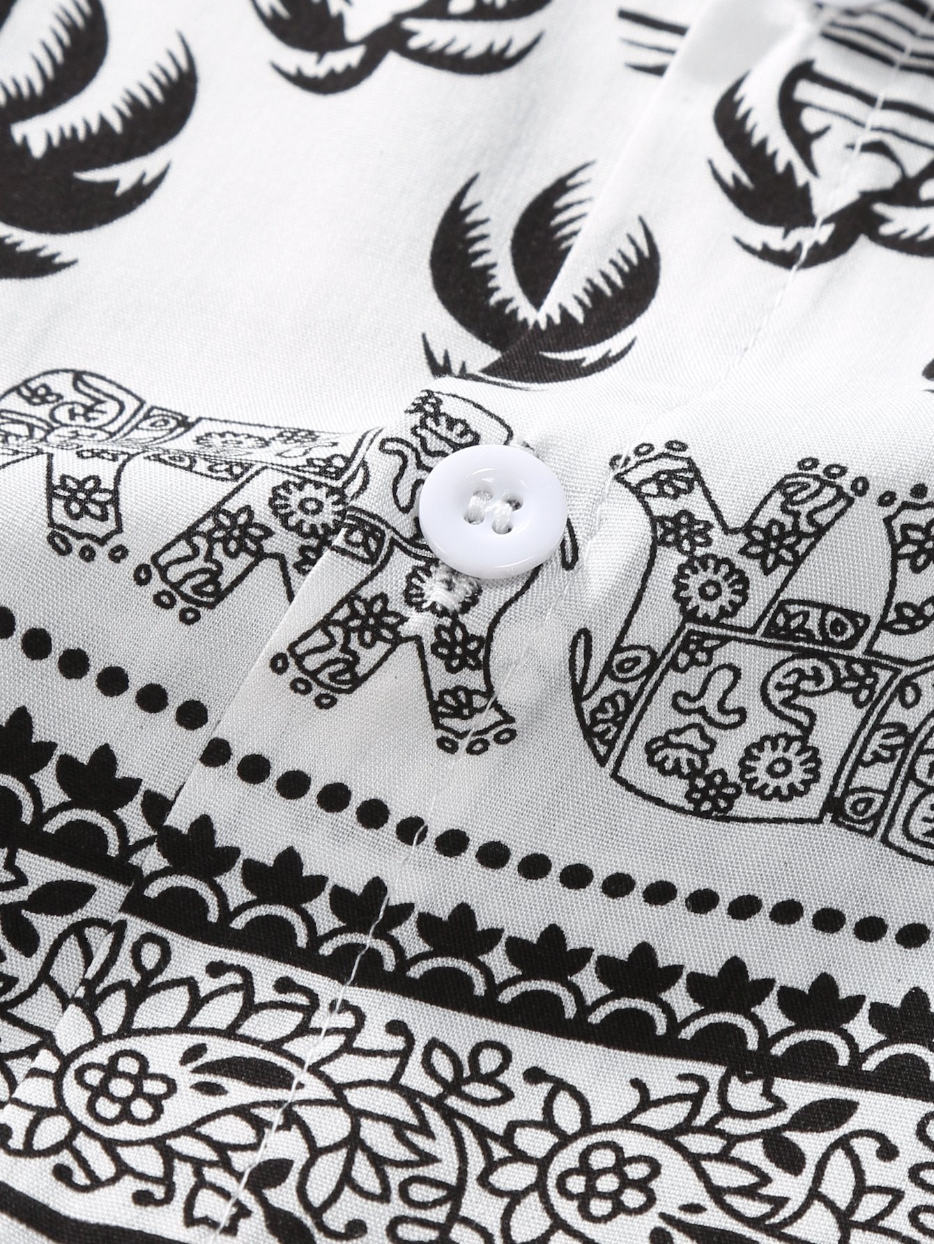 Arlin® | Elephant Print Button Up Shirt