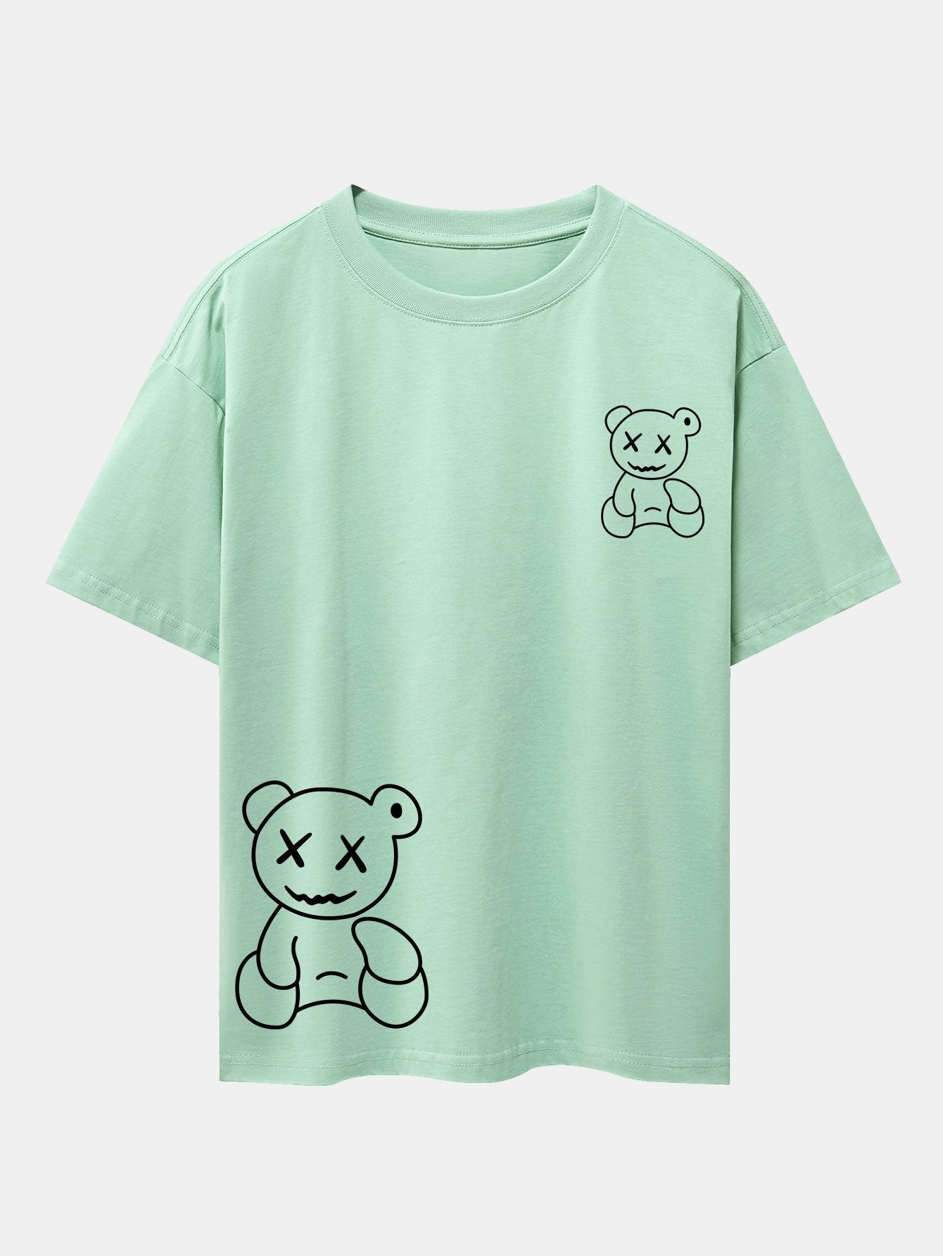 Adolfo® | Bear line Print Drop Shoulder Oversize T-Shirt