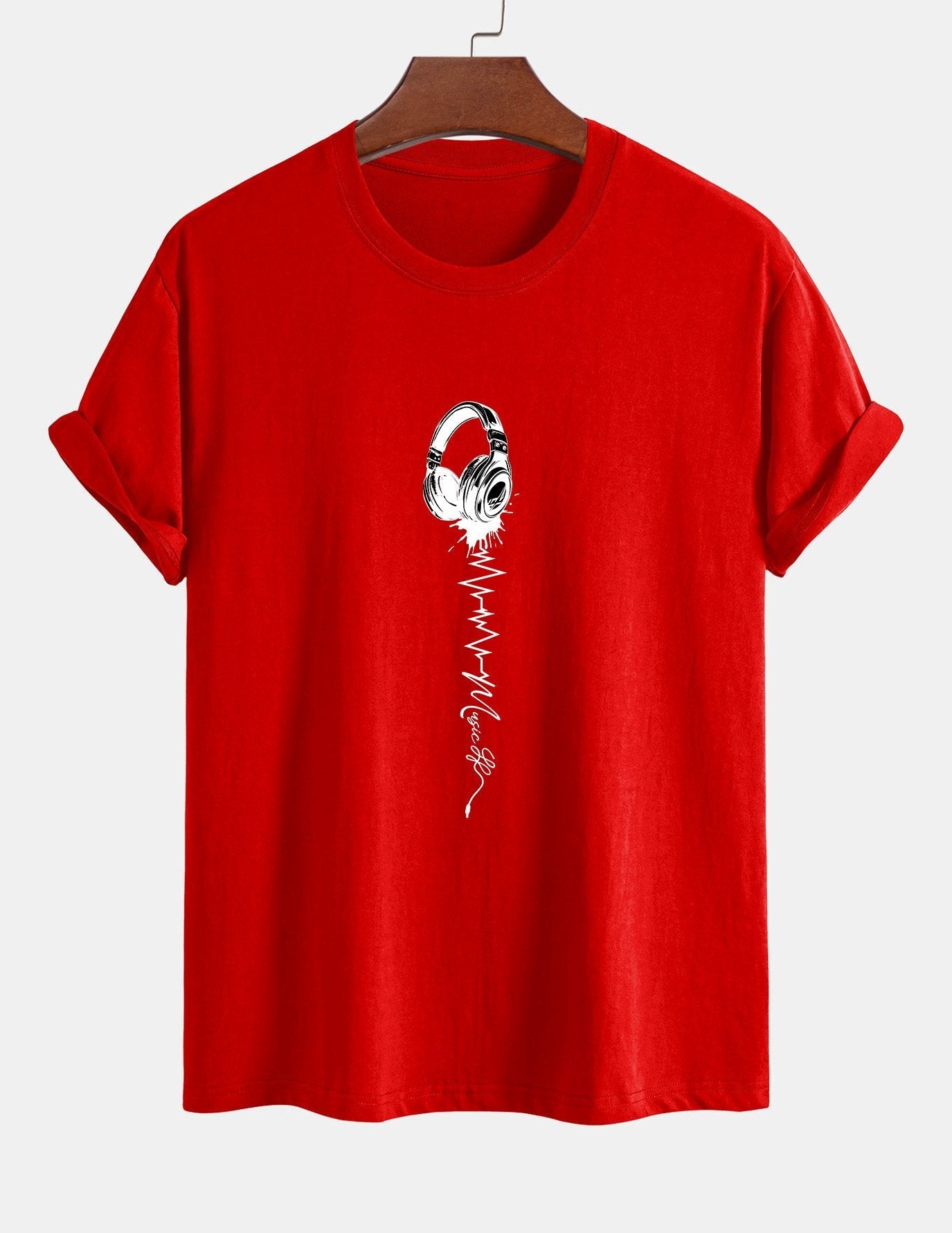 Tulio® | Earphone Print Cotton T-Shirt