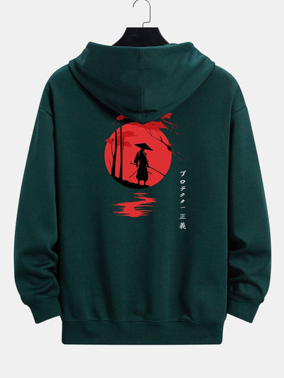 Jonathan | Slogan Samurai Back Print Relax Fit Hoodie