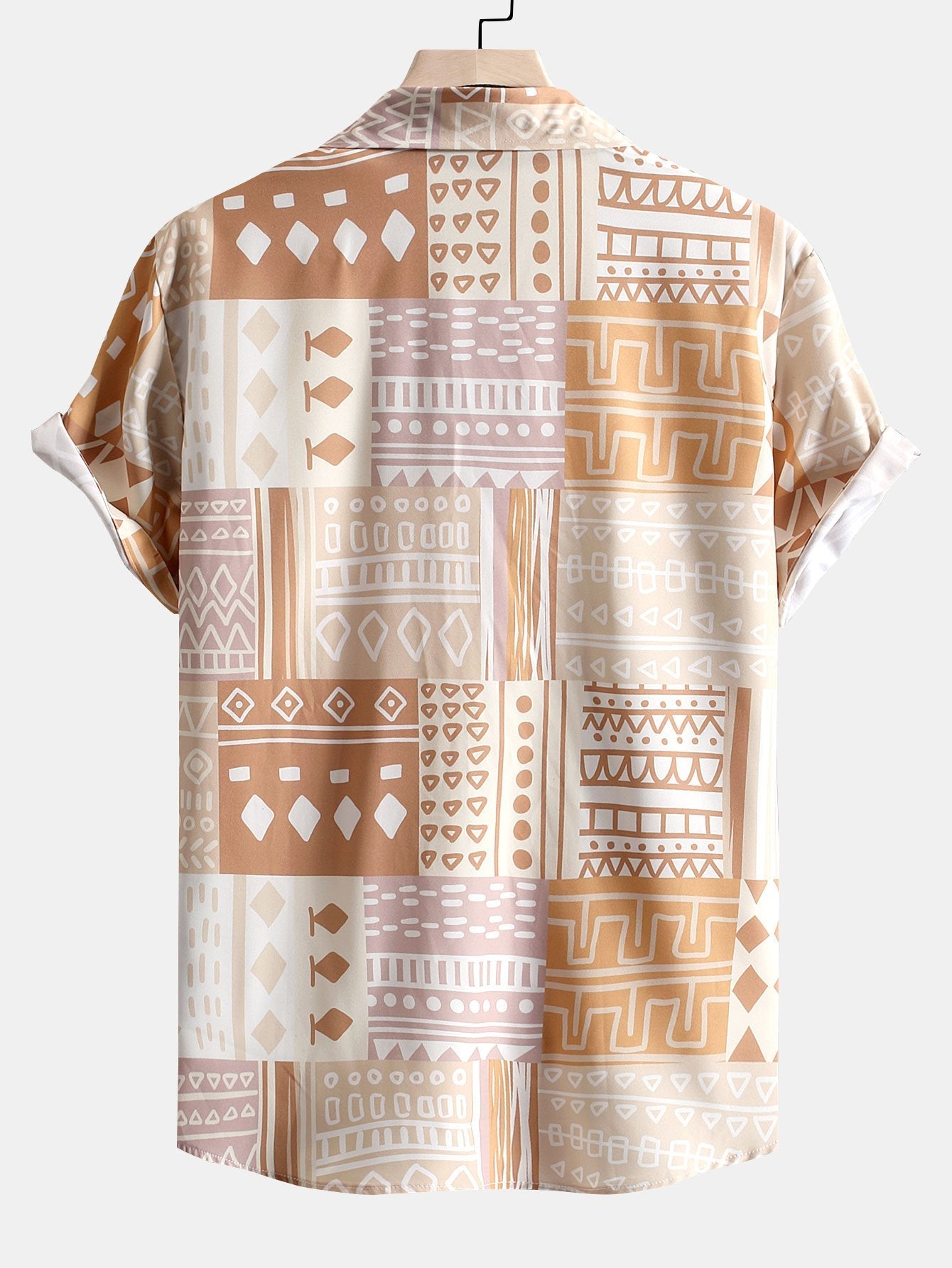 Laurence® | Tribal Geometric Patchwork Print Button Up Shirt