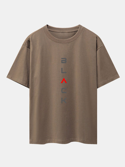 Ángel® | Black Print Drop Shoulder Oversize T-Shirt