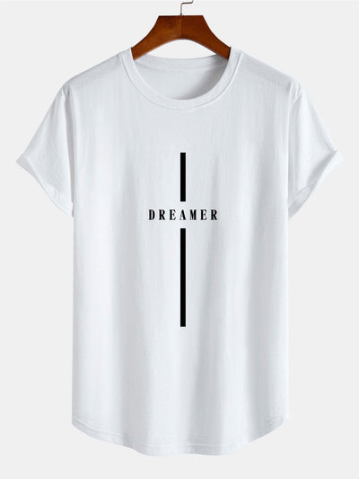 Nelson® | Stripe Dreamer Print Cotton Arc Hem T-Shirt