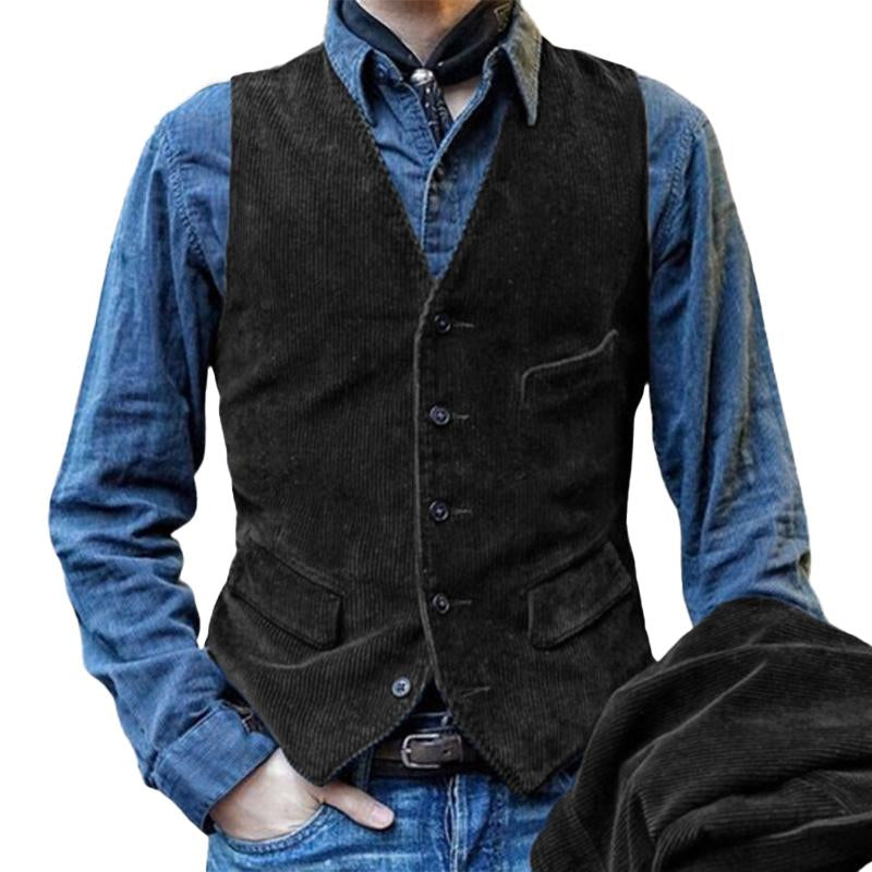 Manuel® | Traditional Men'S Vest Made Of Corduroy