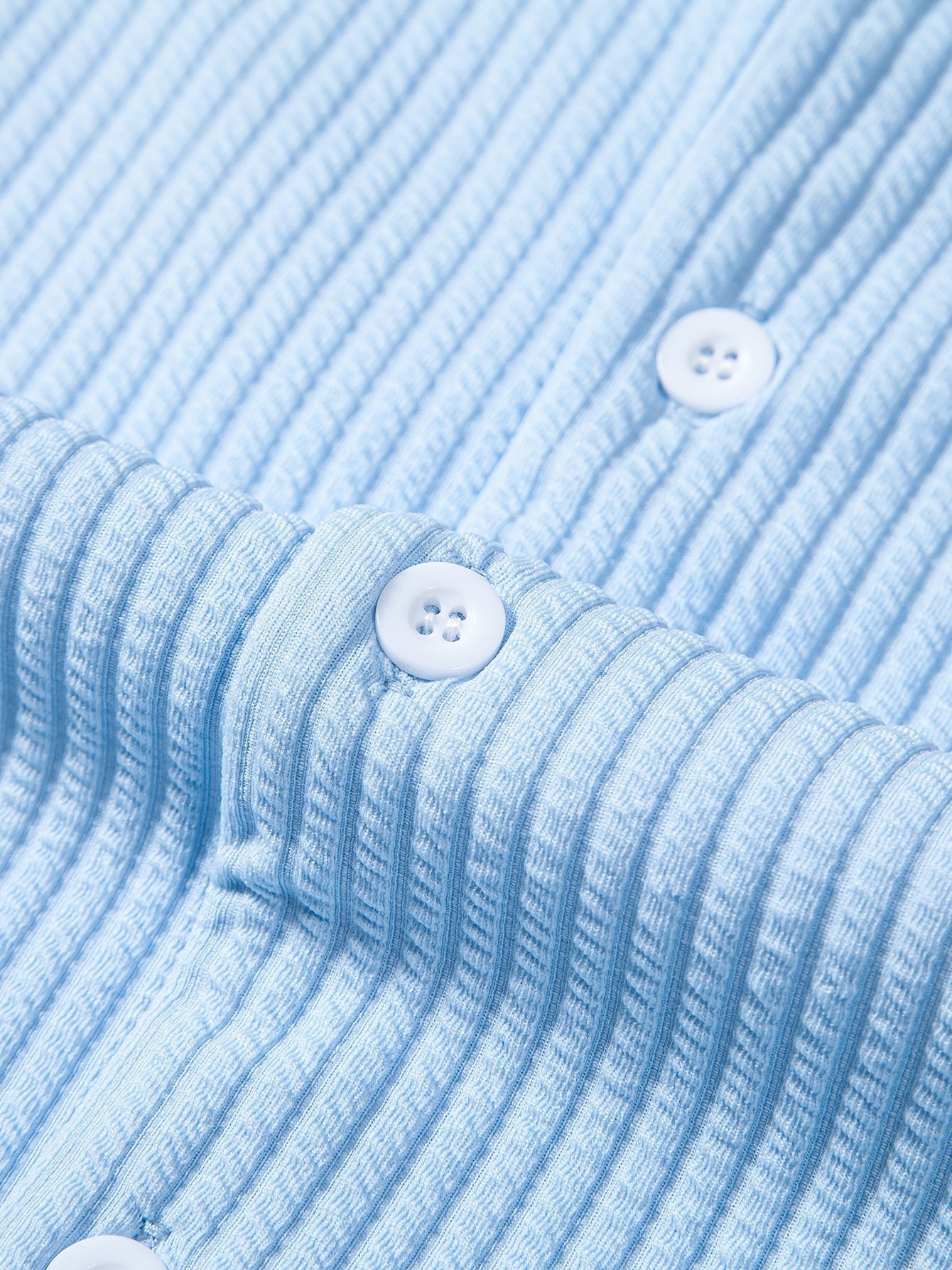 Leandro® | Defined Style: Ribbed Muscle Fit Shirt With Deep Cuban Collar