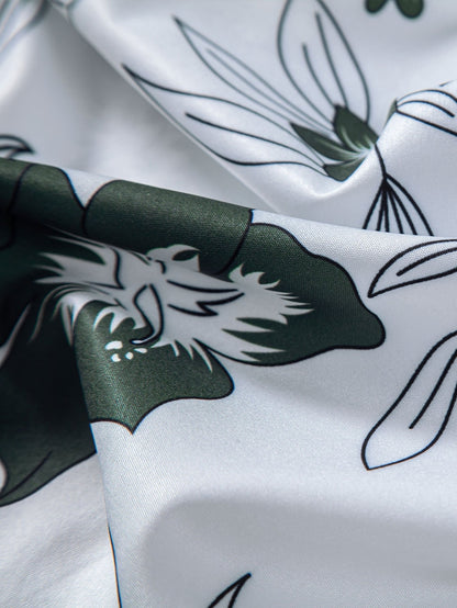 Adelard® | Floral Print Button Up Shirt & Swim Short