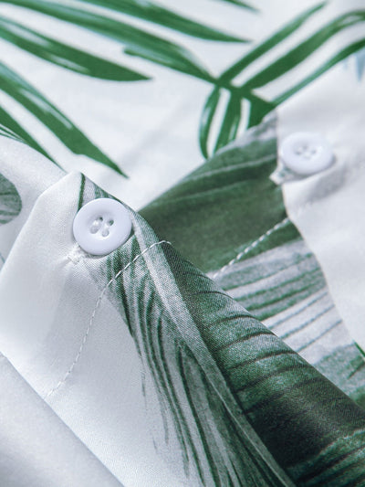 Ashton® | Leaf Print Button Up Shirt