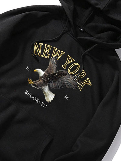 Brandon | New York Eagle Print Hoodie