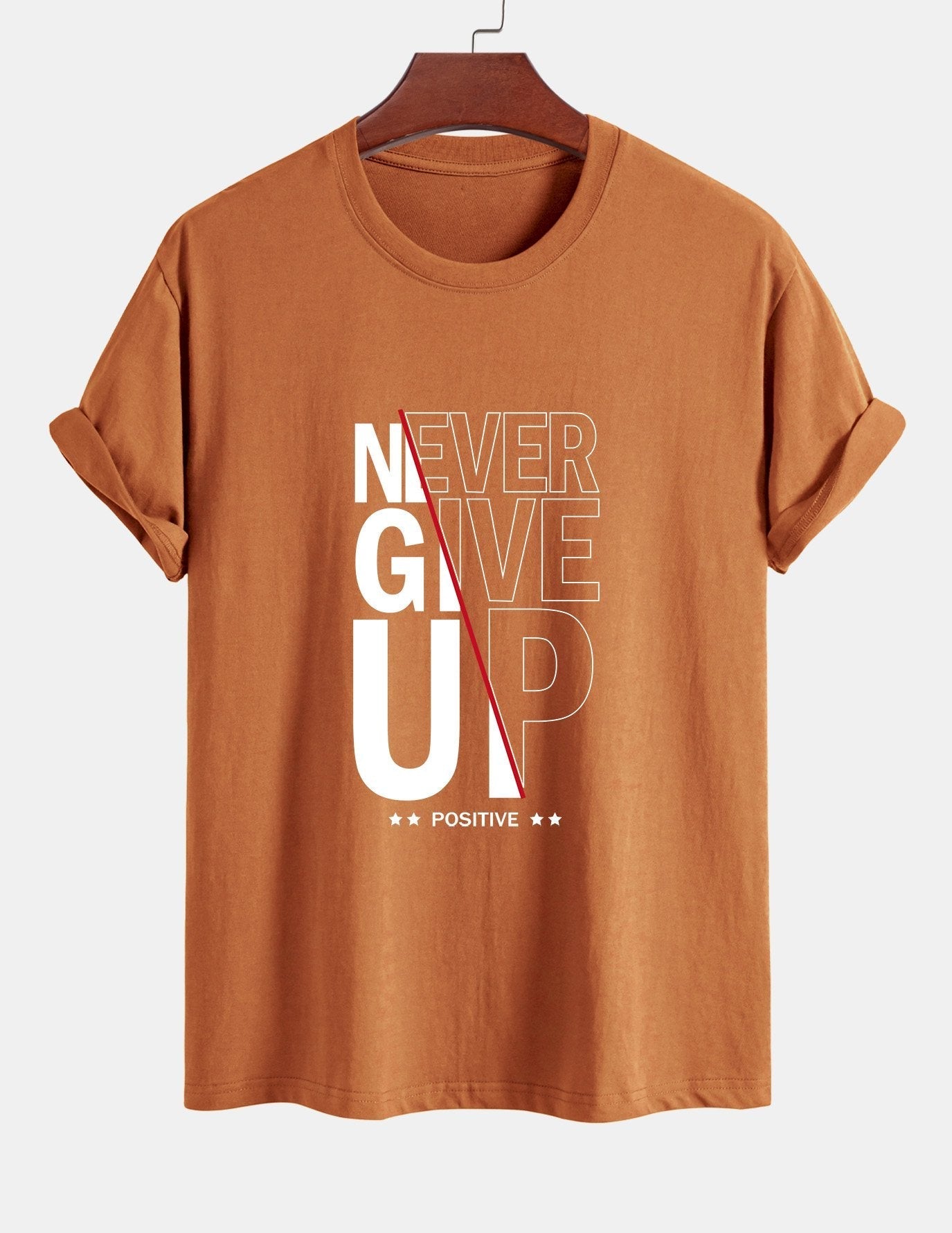 Trasímaco® | Never Give Up Print Cotton T-Shirt