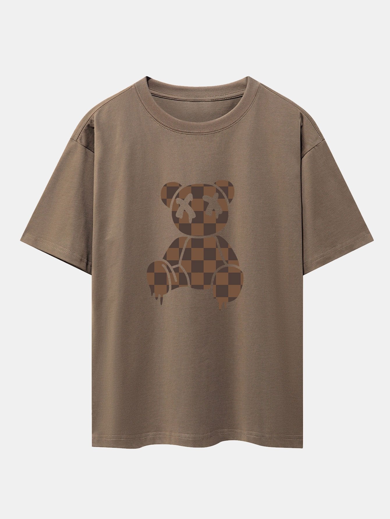 Jacob® | Checkerboard Dissolving Bear Drop Shoulder Oversize T-Shirt