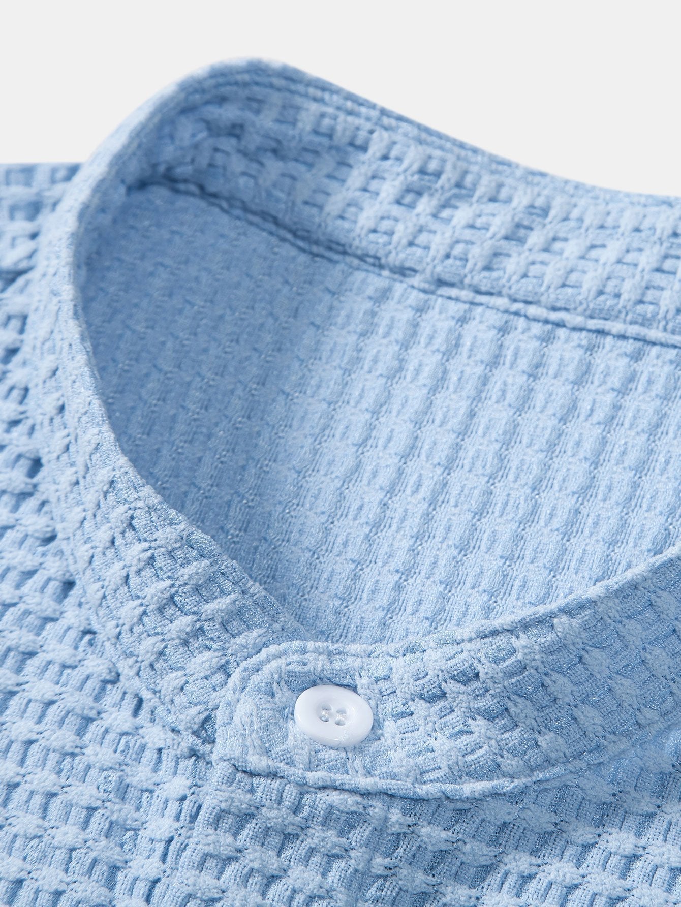 Mateo® | Muscle Fit Waffle Texture Stand Collar Shirt