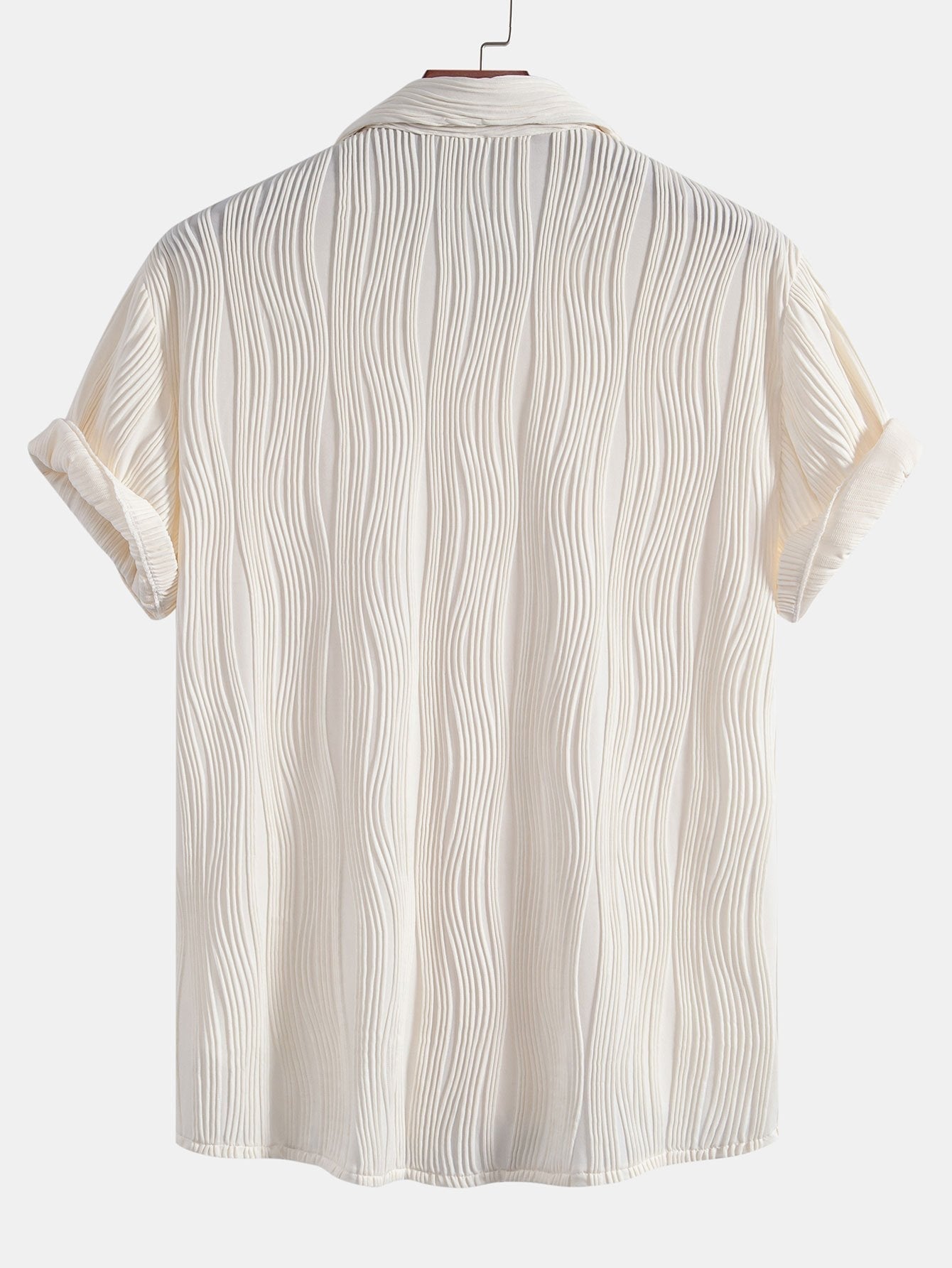 Basilio® | Wave Textured Button Up Shirt & Shorts