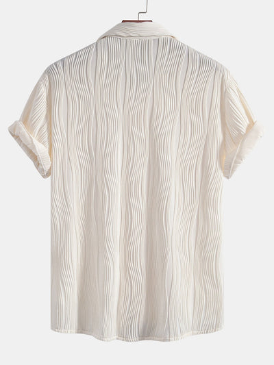 Basilio® | Wave Textured Button Up Shirt & Shorts