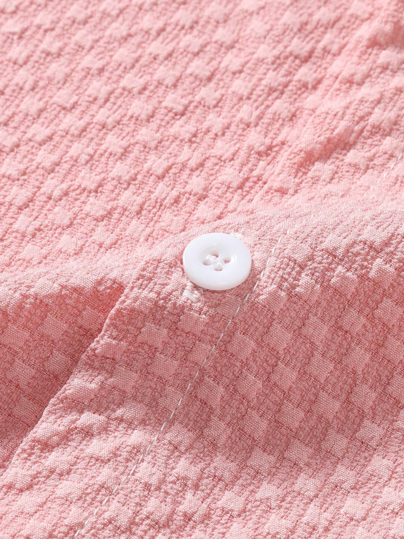 Jerry® | Checkerboard Texture Button Up Shirt & Drawstring Shorts