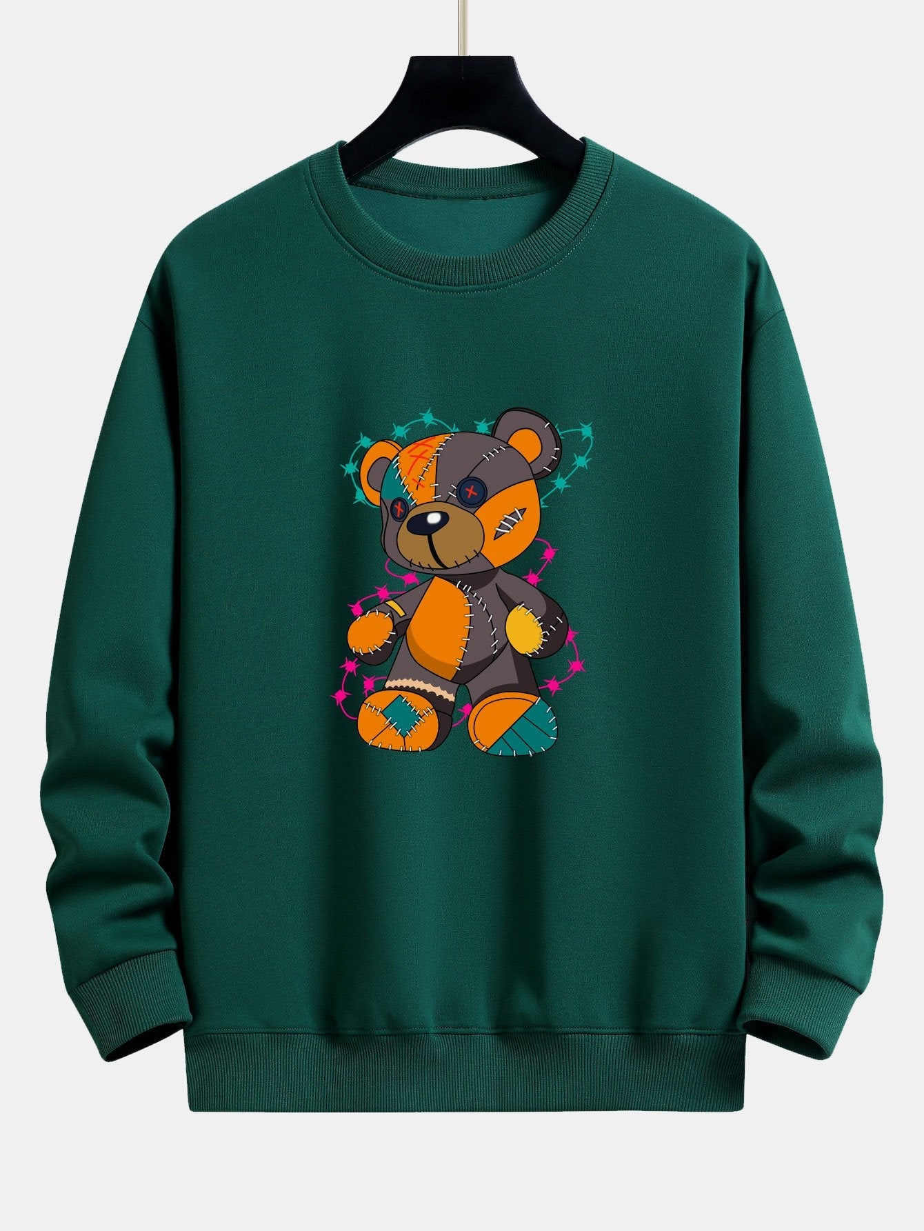 Javier® | Tattered Bear Print Relax Fit Sweatshirt