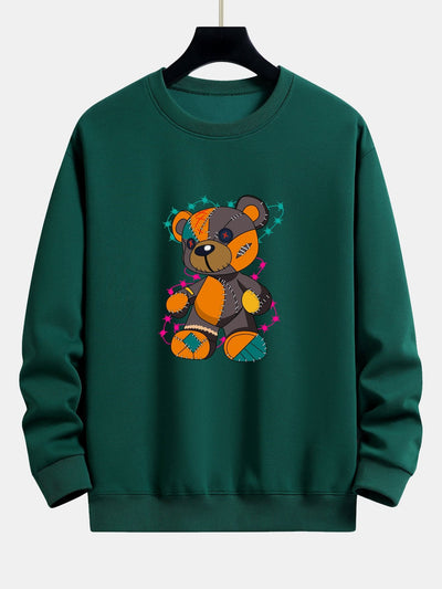 Javier® | Tattered Bear Print Relax Fit Sweatshirt