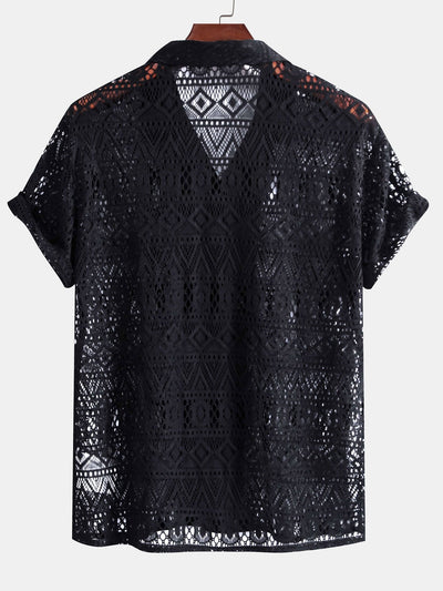 Alcott® | Short Sleeve Geometry Textured Cuban Shirt