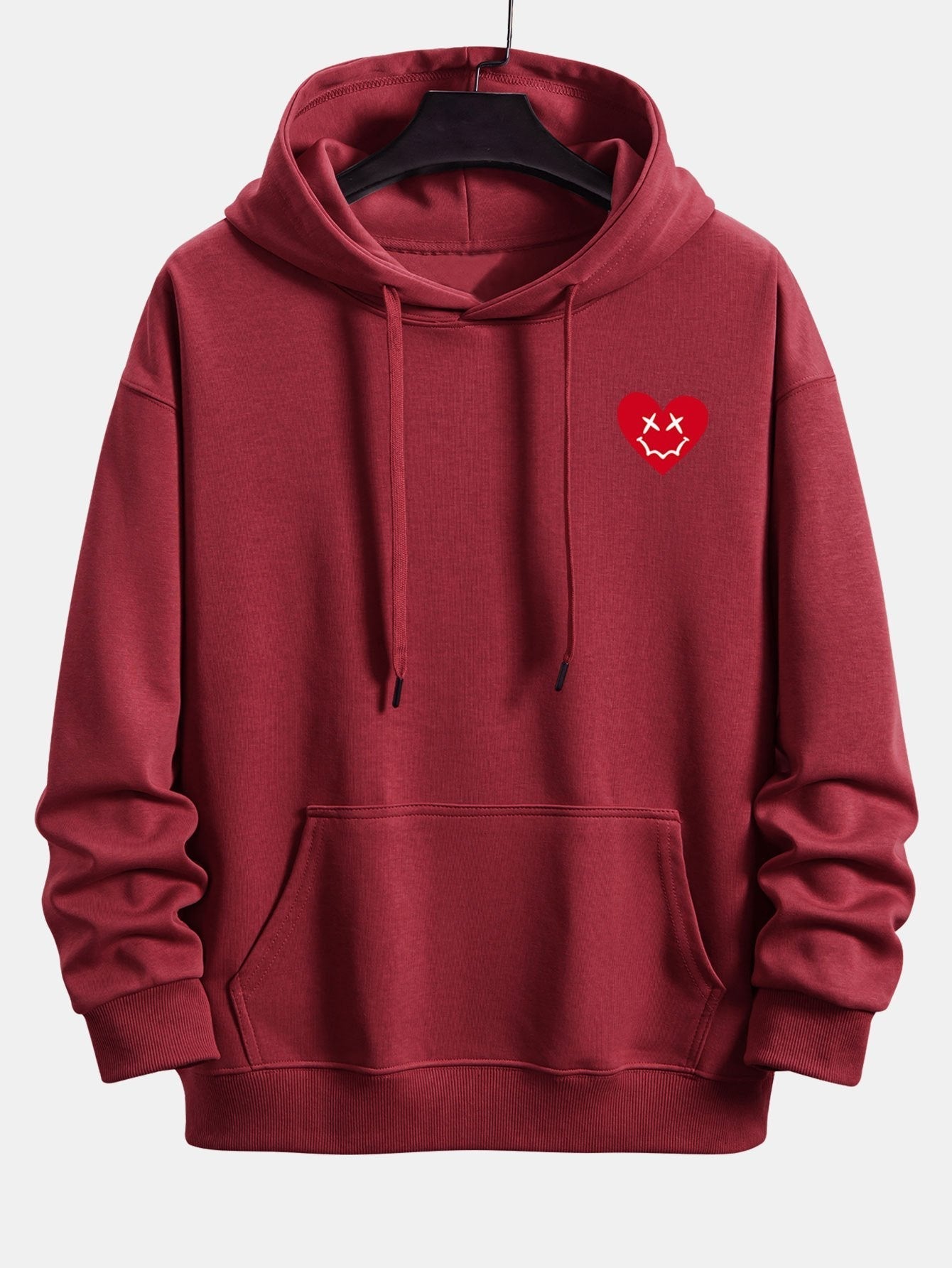 Vernon | Heart Shaped Smiley Face Print Relax Fit Hoodie