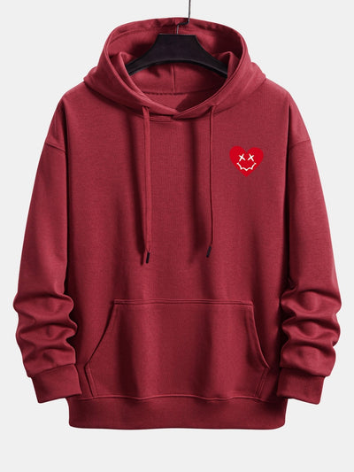 Vernon | Heart Shaped Smiley Face Print Relax Fit Hoodie