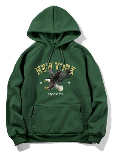 Brandon | New York Eagle Print Hoodie