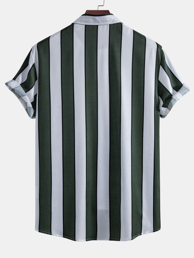 Anatoliy® | Stripe Print Button Up Shirt