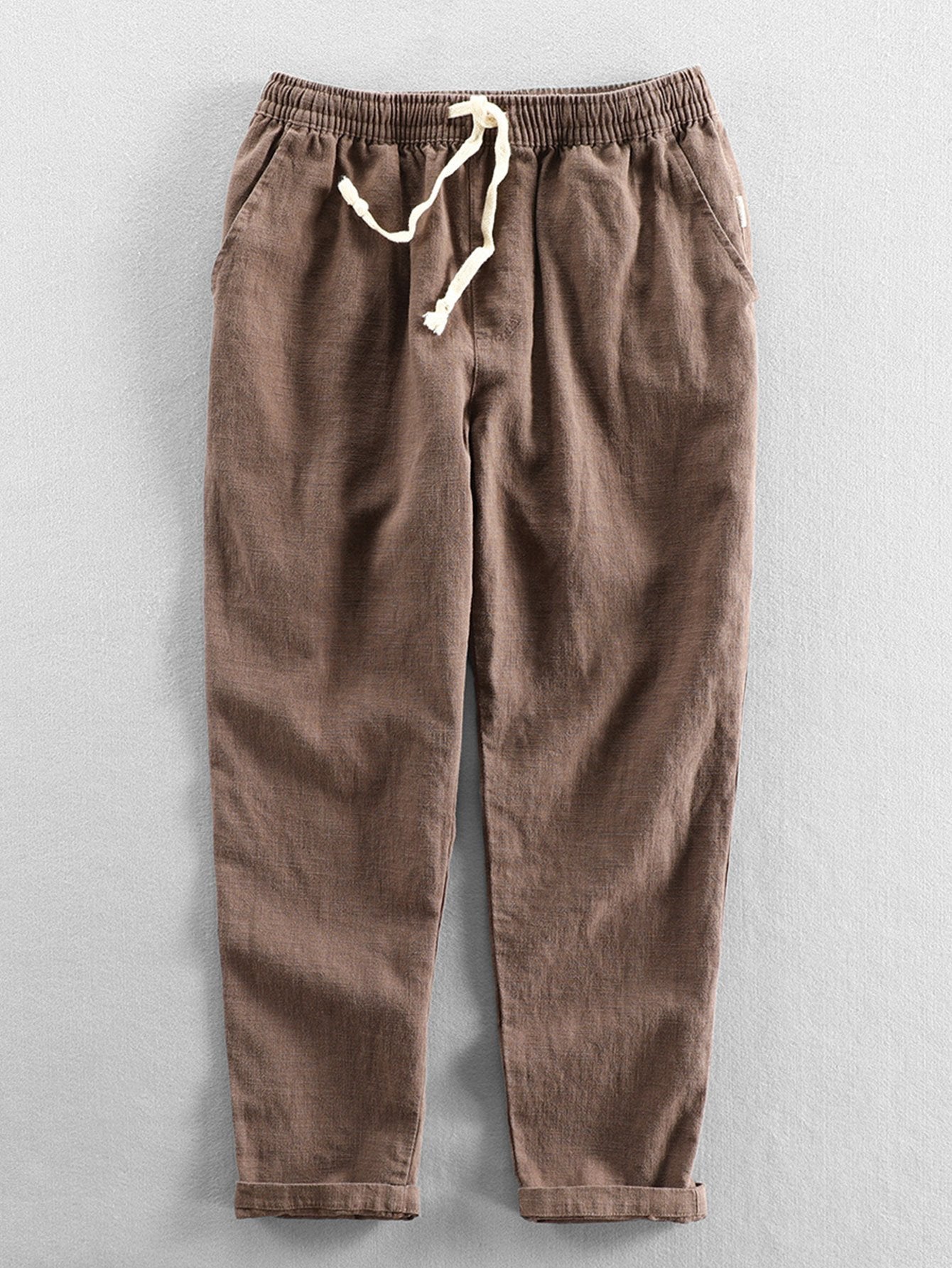 Seth® | Linen Cotton Blend Cropped Pants