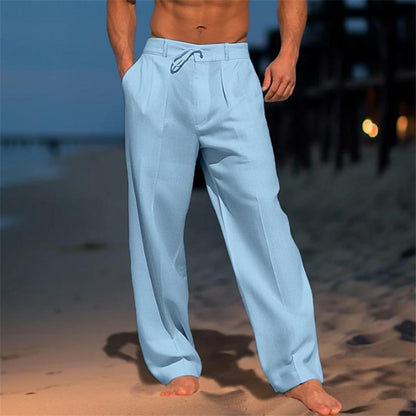 Bartram® | Men's Linen Solid Color Vacation Basic Beach Pants 61164046X