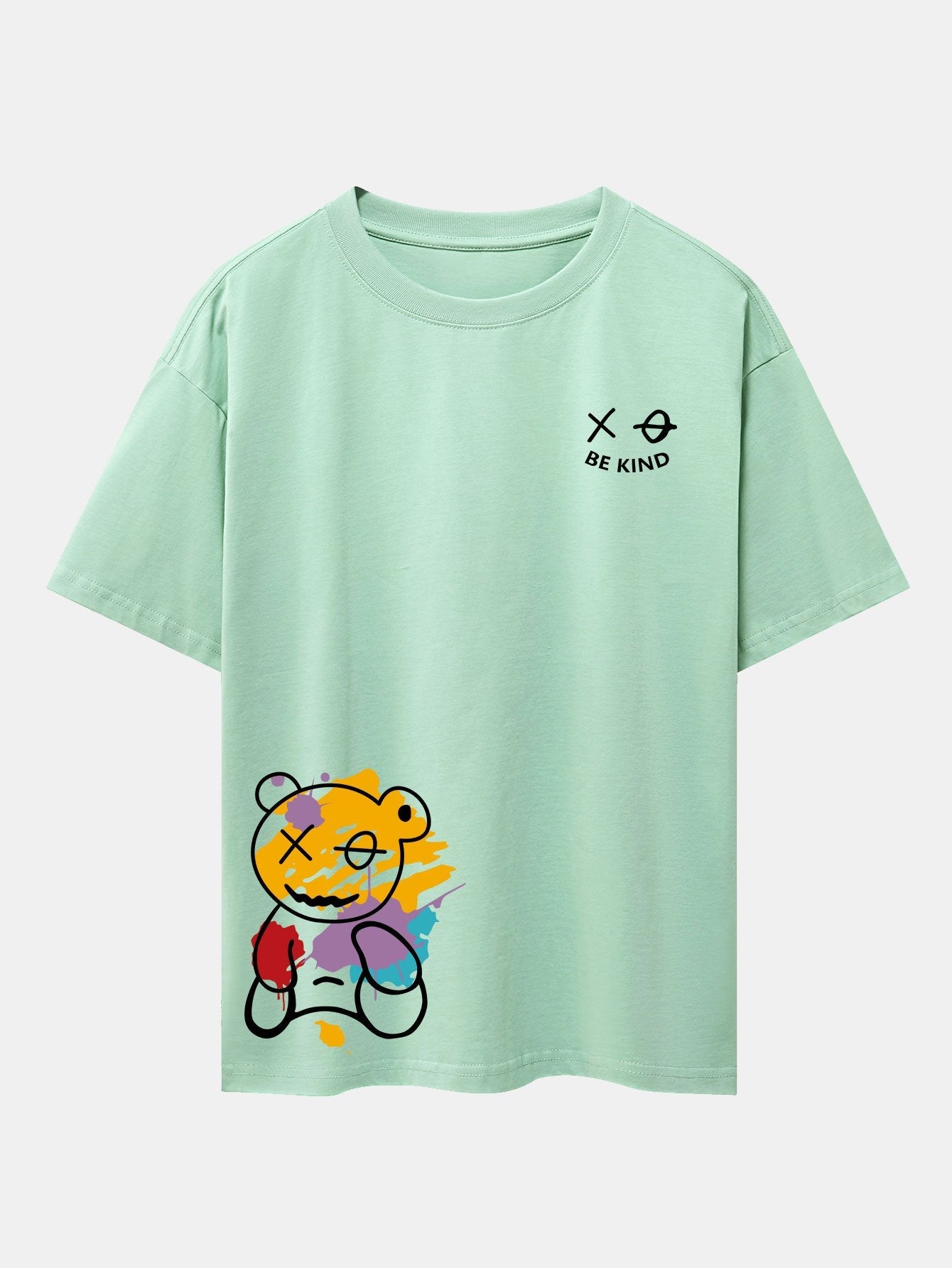 Dillon® | Graffiti Bear Print Drop Shoulder Oversize T-Shirt