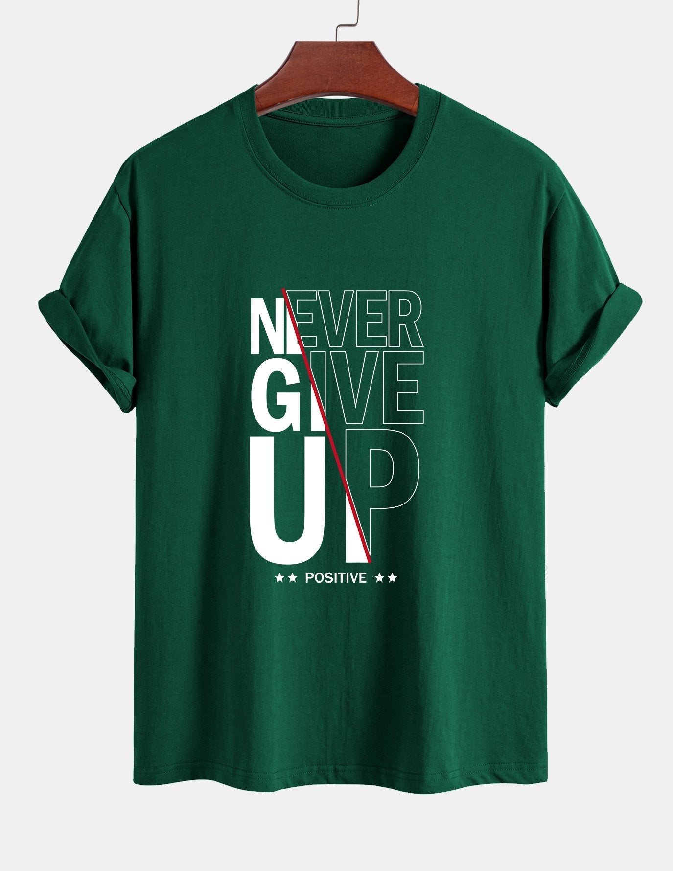 Trasímaco® | Never Give Up Print Cotton T-Shirt