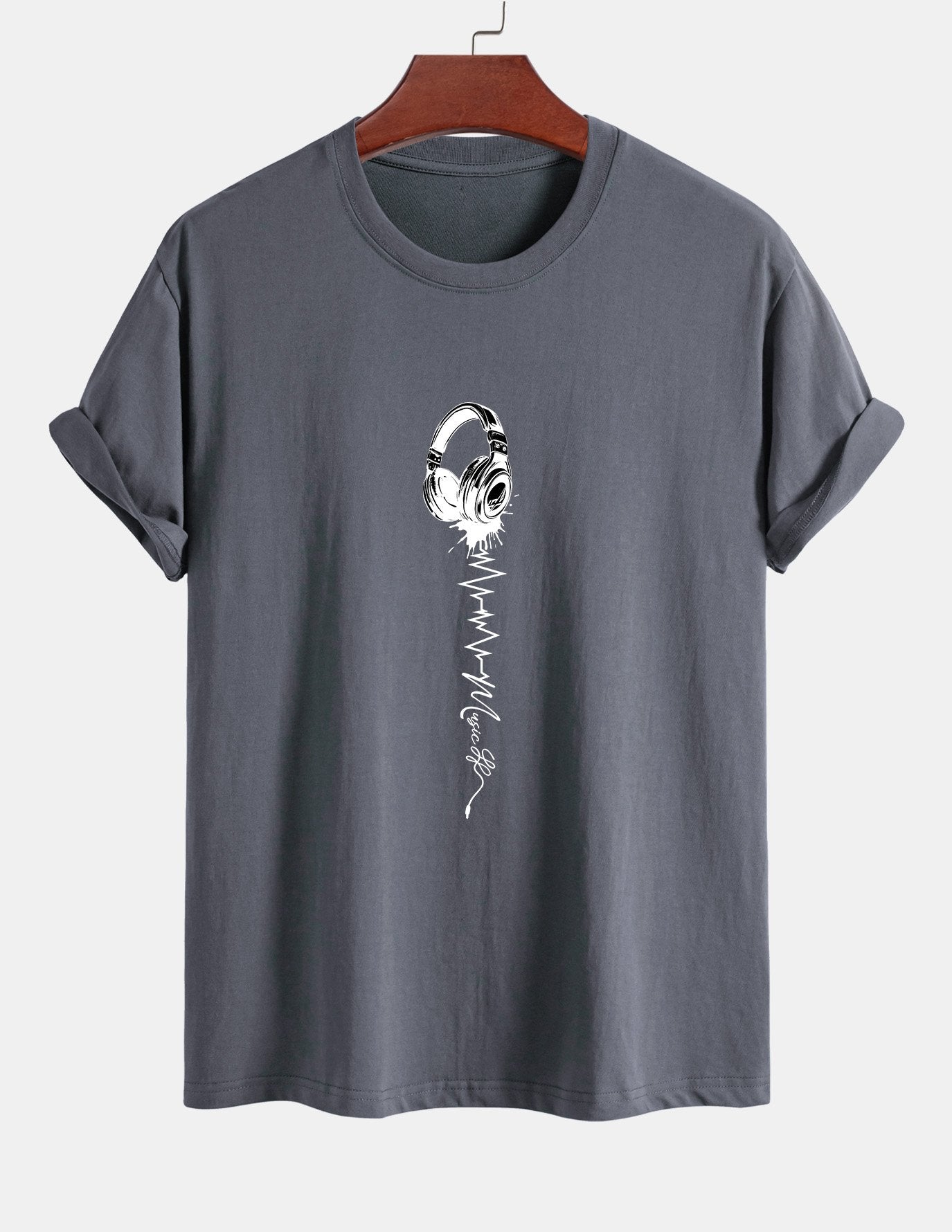 Tulio® | Earphone Print Cotton T-Shirt