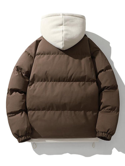 Caspian | Contrast Zip Up Hooded Puffer Coat