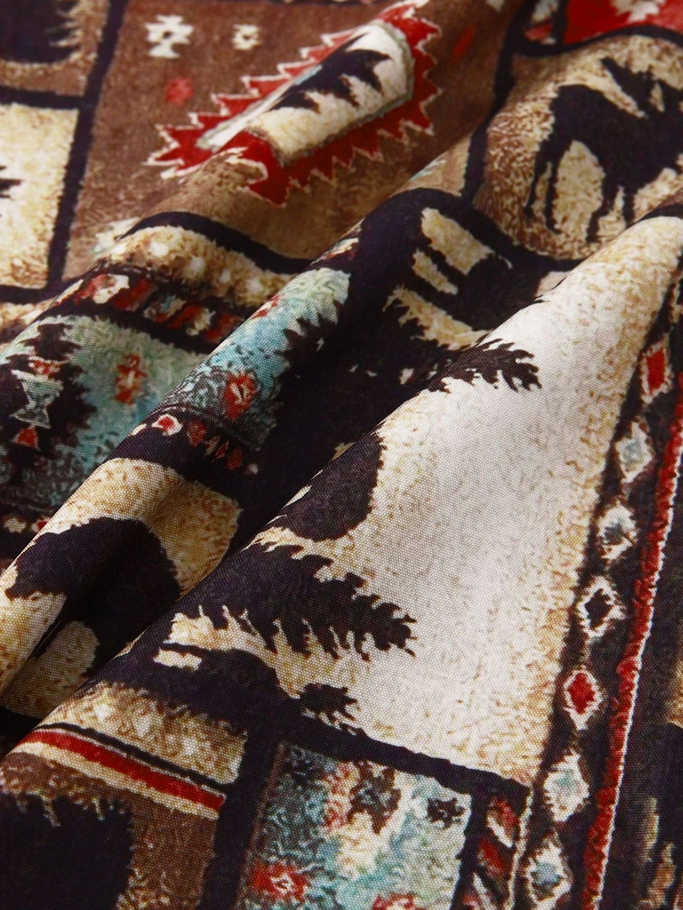 Miguel® | Aztec Patch Print Shirt