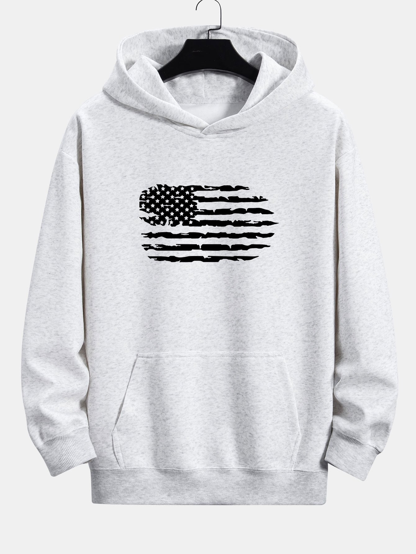 Alonso | American Flag Print Relax Fit Hoodie