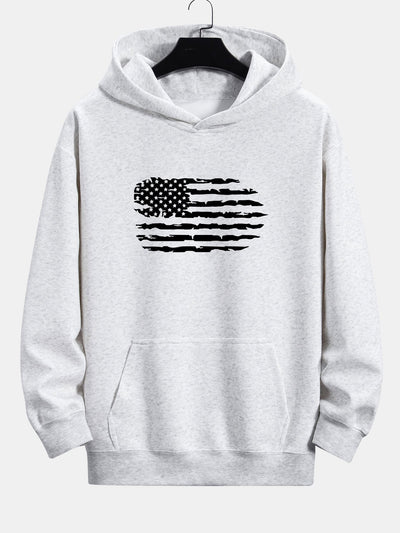 Alonso | American Flag Print Relax Fit Hoodie