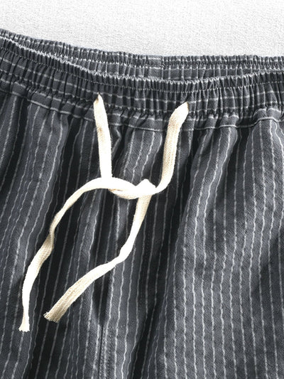 Joaquín® | Cotton Drawstring Striped Shorts