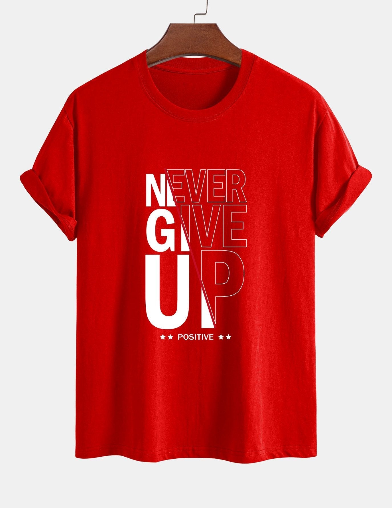 Trasímaco® | Never Give Up Print Cotton T-Shirt