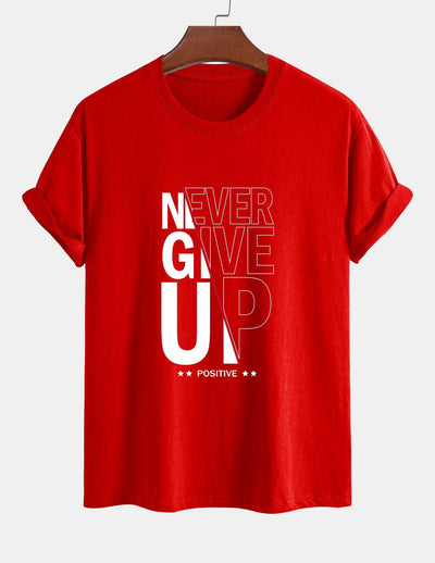 Trasímaco® | Never Give Up Print Cotton T-Shirt