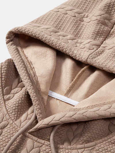 Bruce | Relax Fit Wheat Jacquard Hoodie