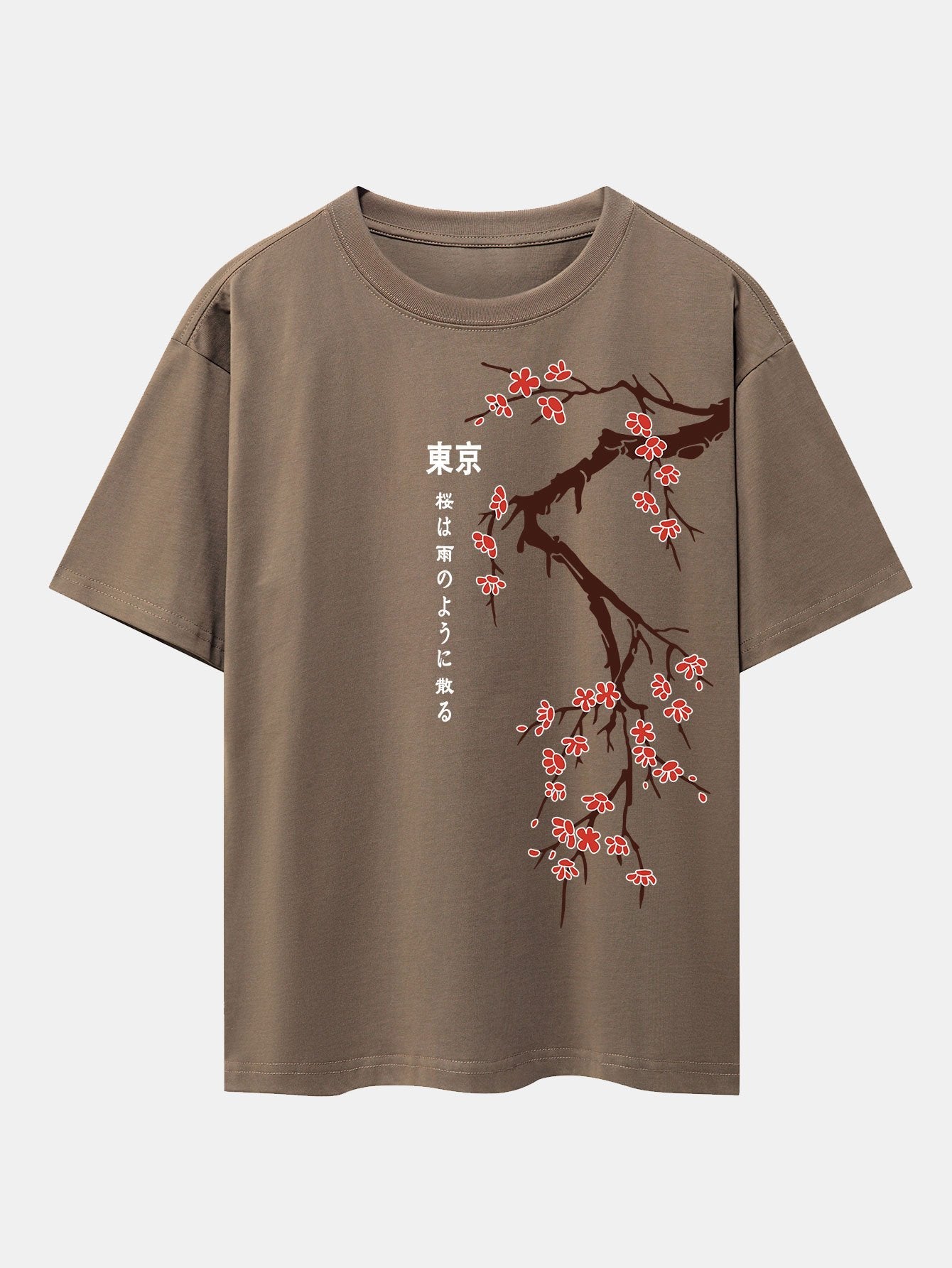 Ken® | Tokyo Japanese Cherry Blossoms Print Drop Shoulder Oversize T-Shirt