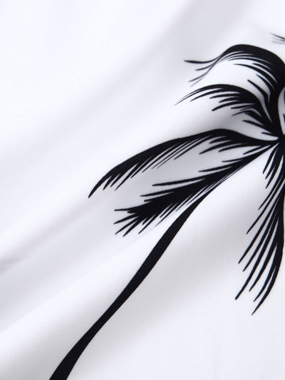 Manuel® | Tropical Leaf Print Button Up Shirt