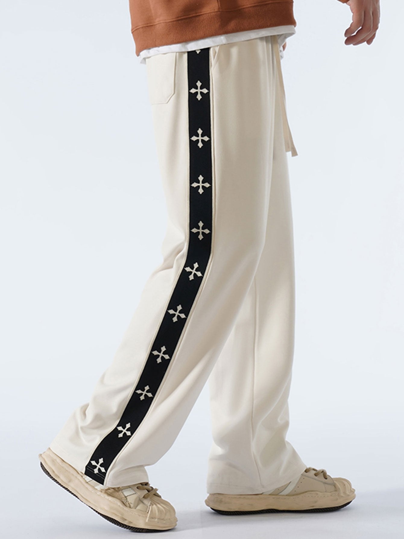 Bach® | Relax Fit Cross Side Stripe Straight Leg Pants