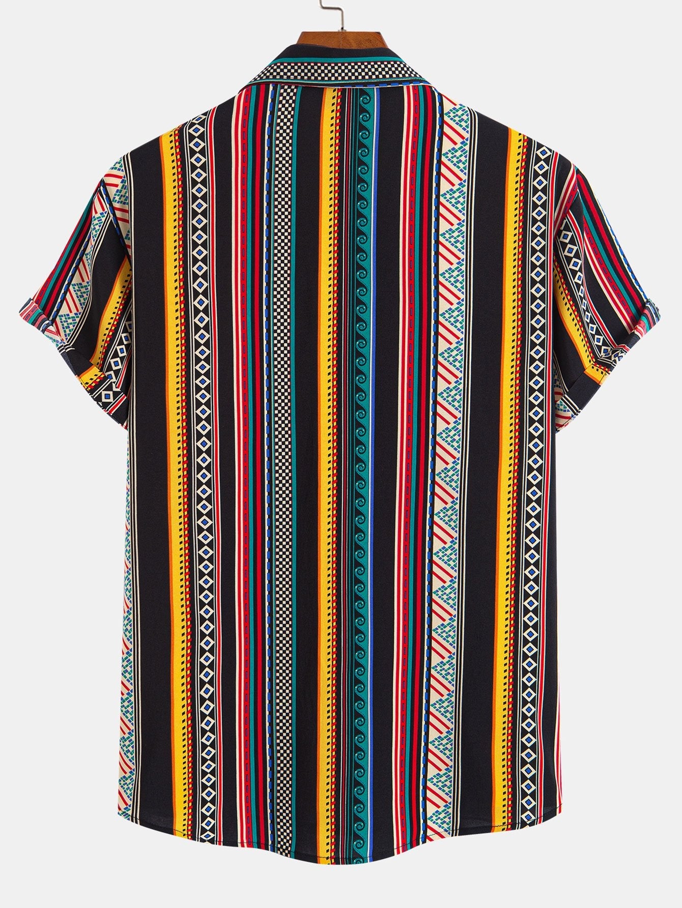 Silvio® | Ethnic Geometric Print Button Up Shirt & Swim Shorts