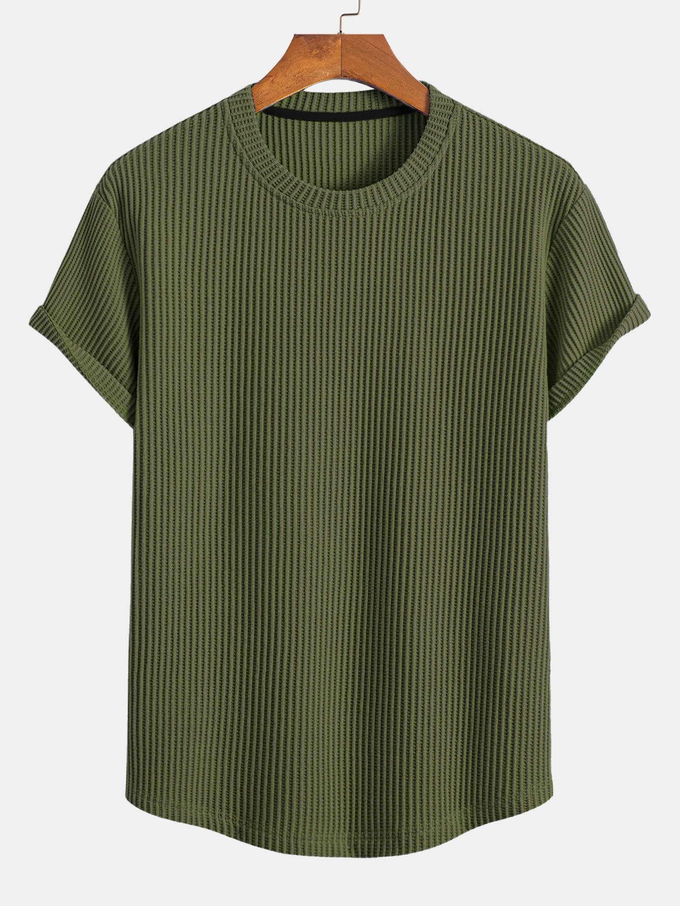 Secundino® | Knitted Waffle Arc Hem T-Shirt