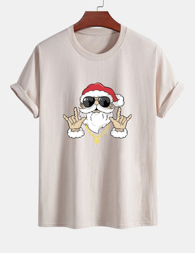 Albano® | Hip Hop Santa Print Cotton T-Shirt