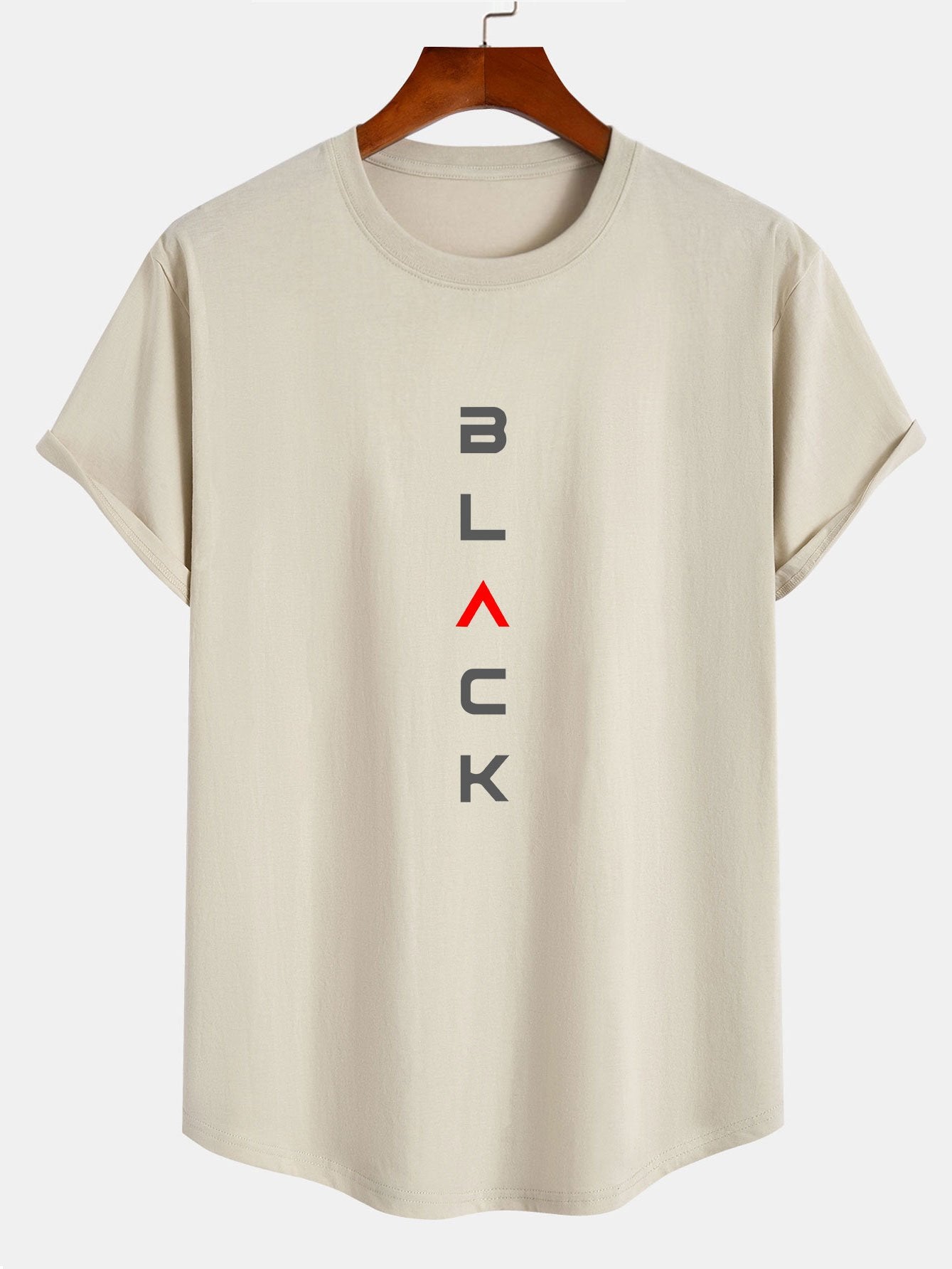 Zane® | Black Print Cotton Arc Hem T-Shirt