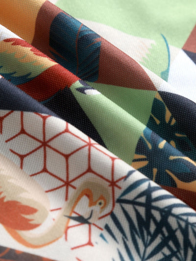 Edgardo® | Flamingo Tropical Print Polo Shirt