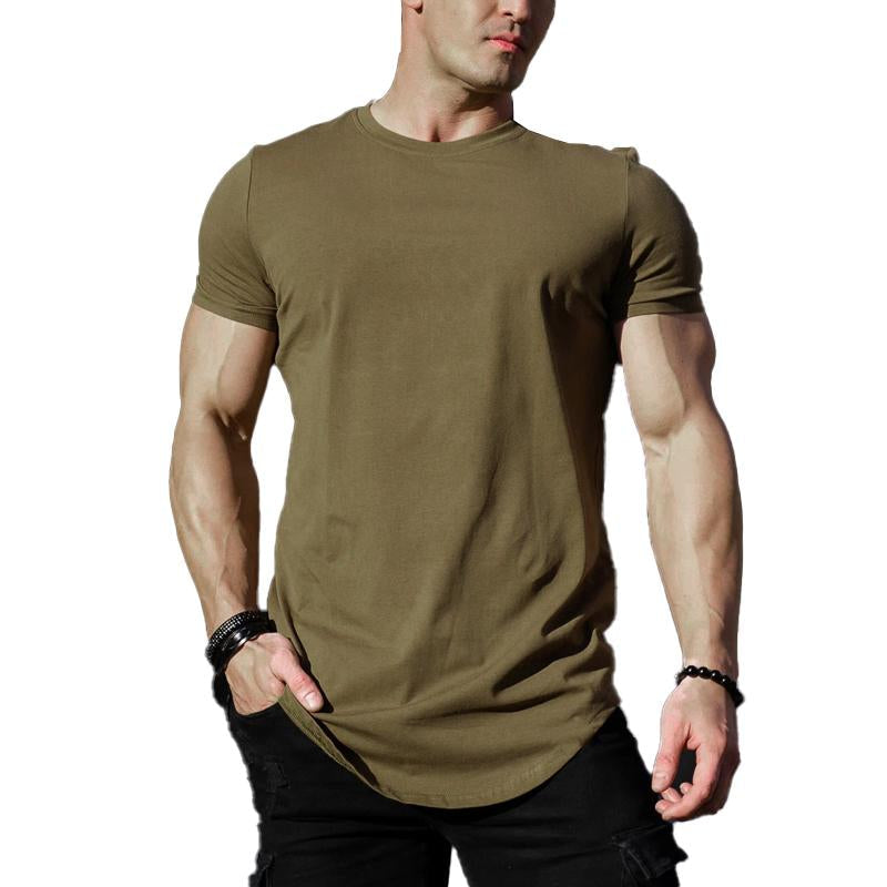 Men's Solid Color Loose Rond Neck Short Sleeve T-Shirt