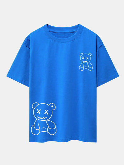 Adolfo® | Bear line Print Drop Shoulder Oversize T-Shirt