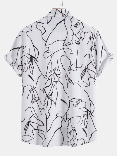 Alejandro® | Abstract Line Print Buttton Up Shirt